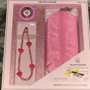 Velvet Caviar Pink Heart Phone Accessory Kit